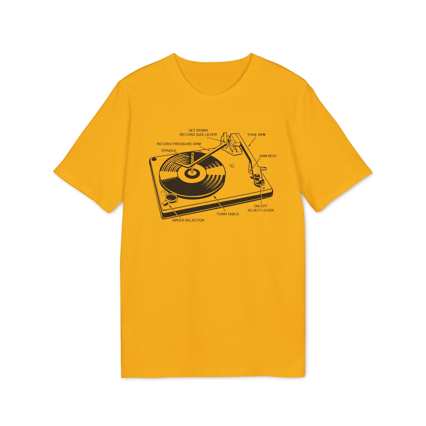 Vinyl Record Player Turntable Camiseta (Algodón Orgánico)