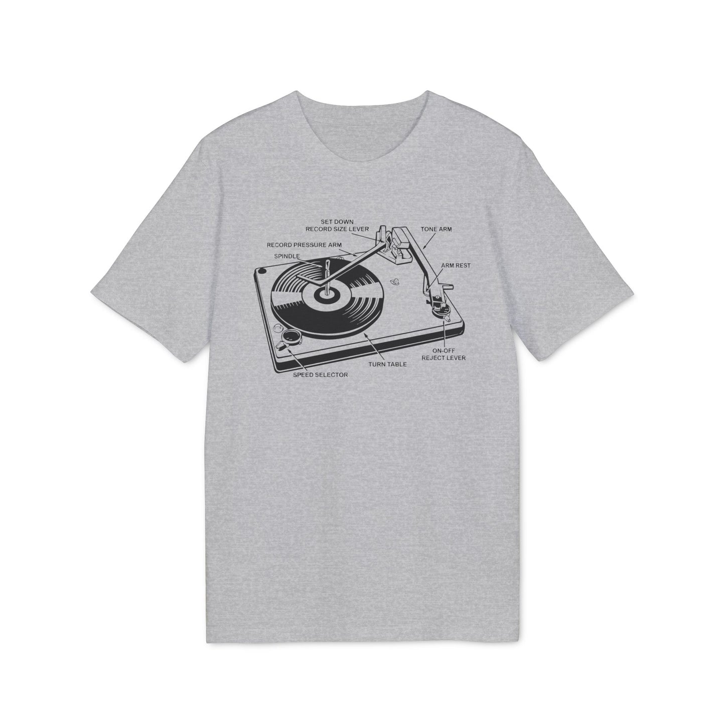 Vinyl Record Player Turntable Camiseta (Algodón Orgánico)