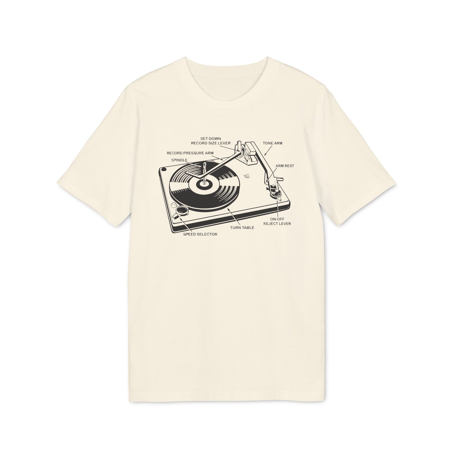 Vinyl Record Player Turntable Camiseta (Algodón Orgánico)