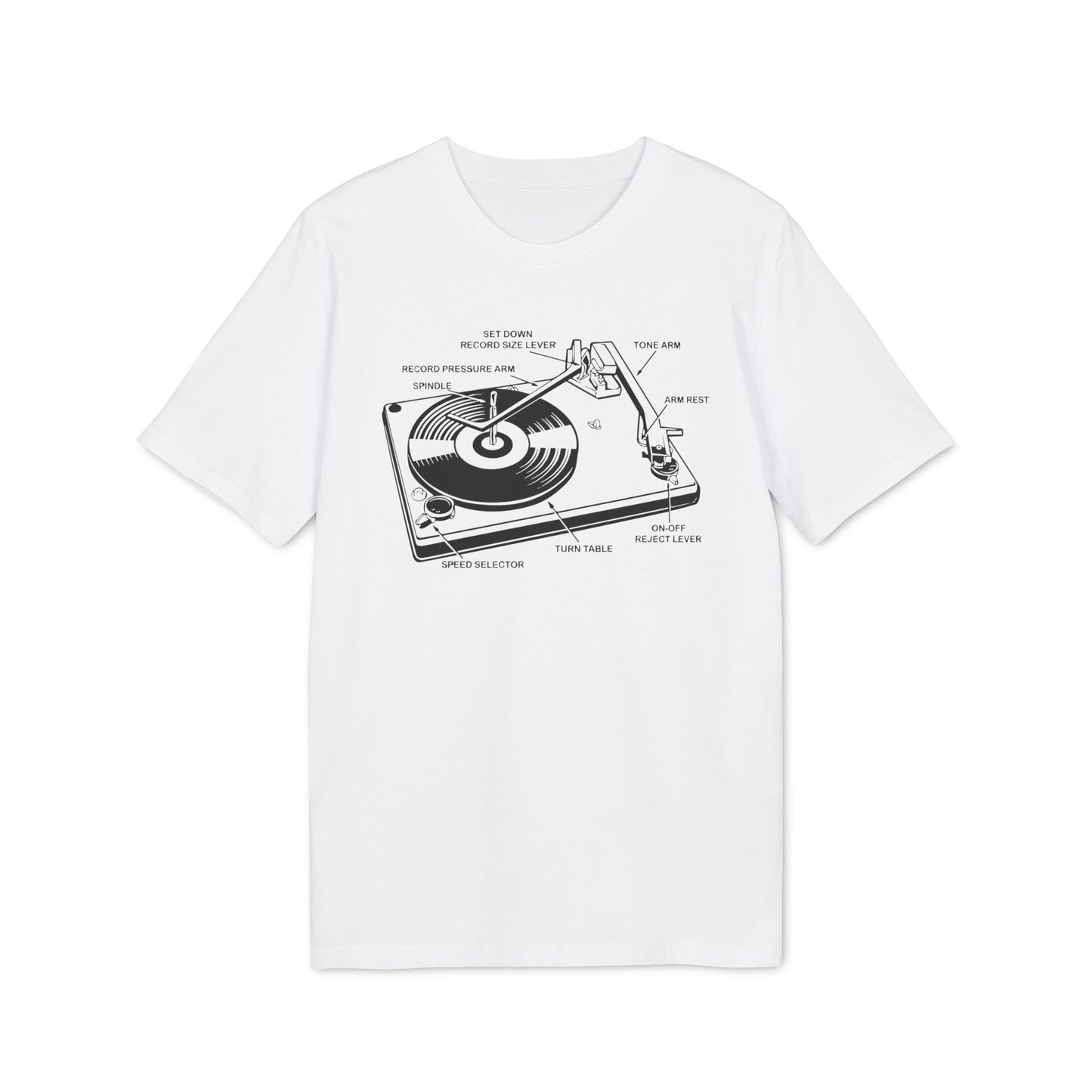 Vinyl Record Player Turntable Camiseta (Algodón Orgánico)