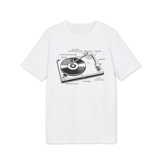 Vinyl Record Player Turntable Camiseta (Algodón Orgánico)