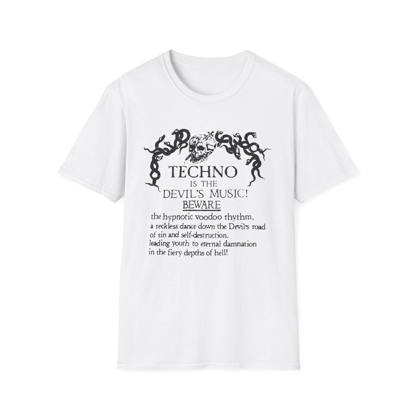 Techno is The Devil's Music T Shirt (2XL) - BLACK FRIDAY - ÚLTIMA UNIDAD - 50 % DE DESCUENTO