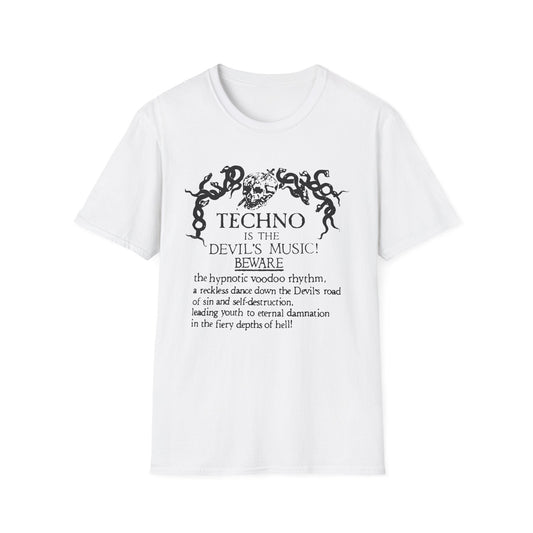 Techno is The Devil's Music T Shirt (L) - BLACK FRIDAY - ÚLTIMA UNIDAD - 50 % DE DESCUENTO